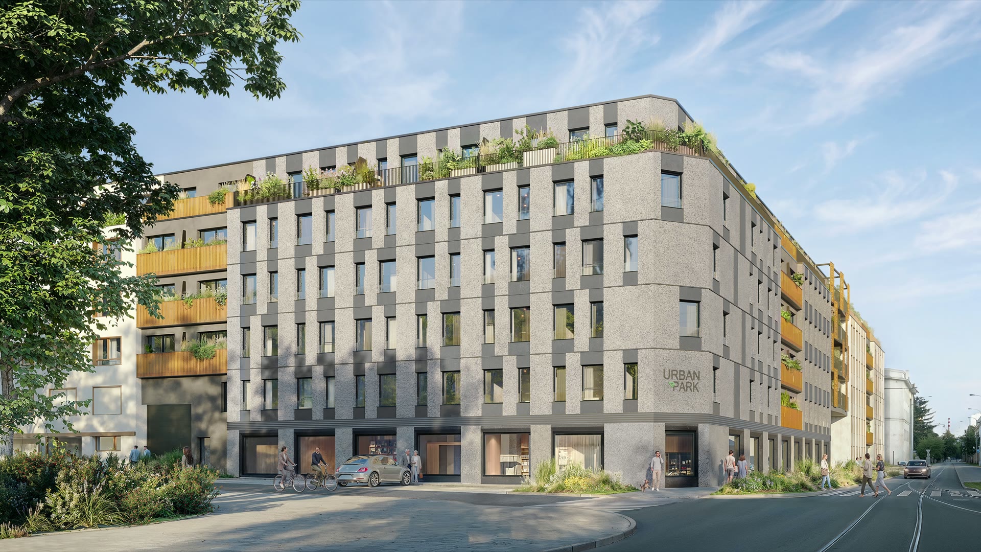 Vizualizace projektu Urban Park, pohled A
